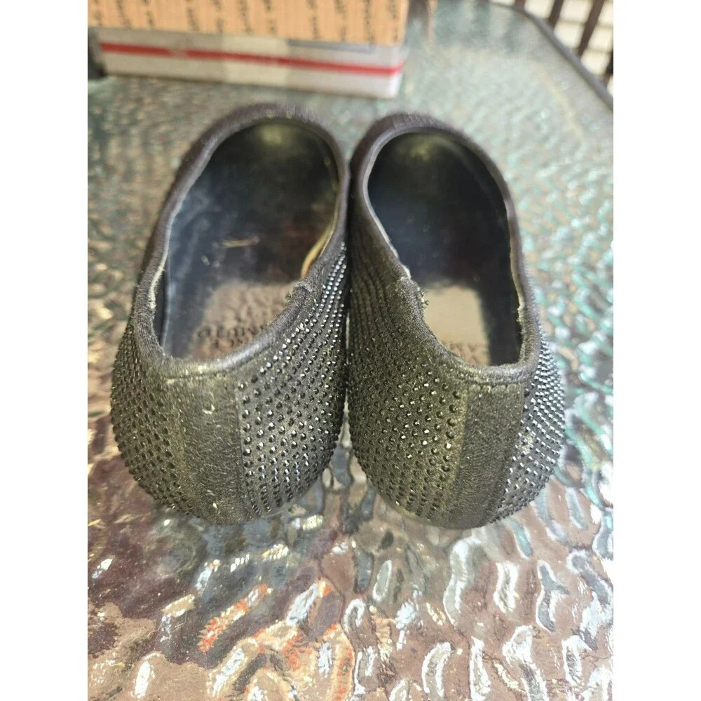 Vince Camuto Womens Sz 2 Black Rhinestone Embellished Ballet Flats